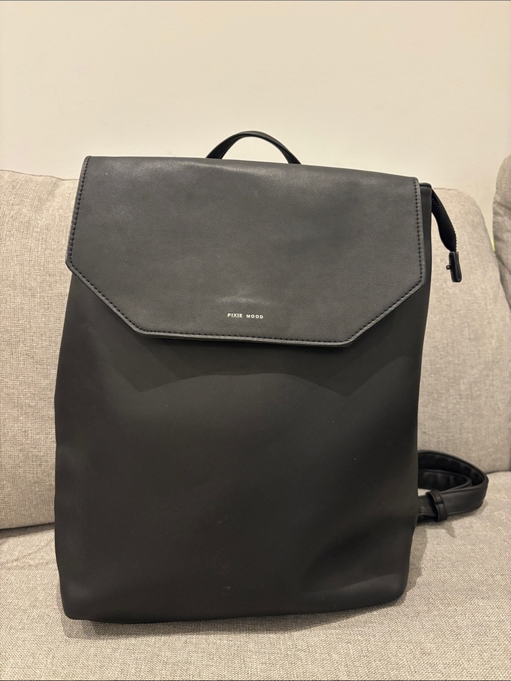 Pixie Mood Valerie Vegan Leather Backpack in Black